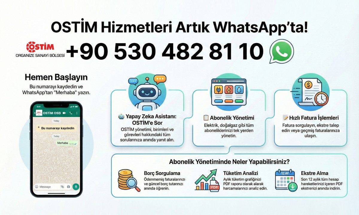 OSTİM Hizmetleri Artık WhatsApp’ta