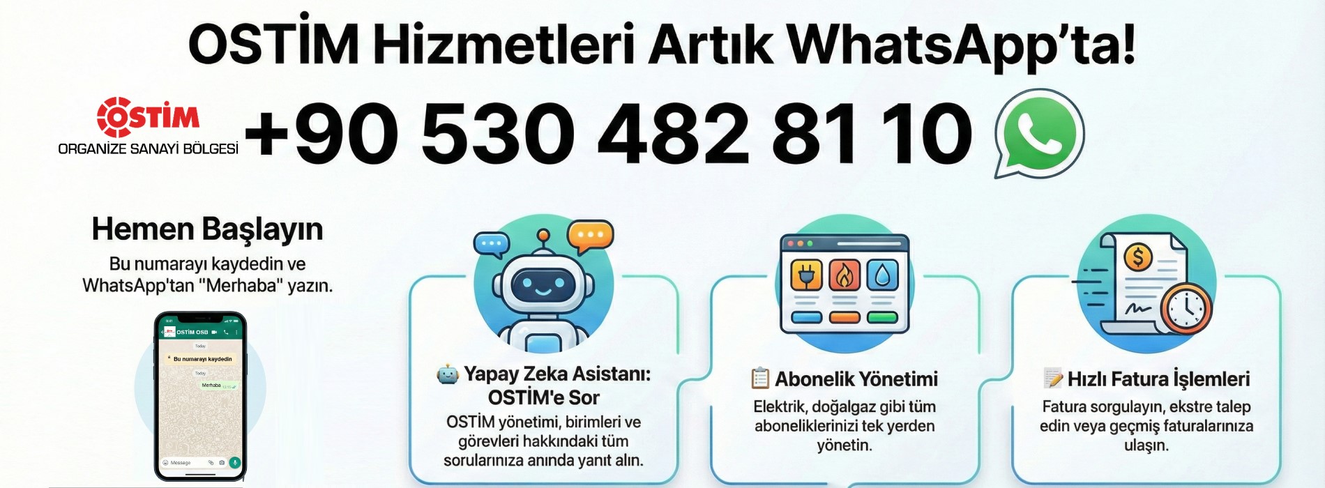 OSTİM Hizmetleri Artık WhatsApp’ta